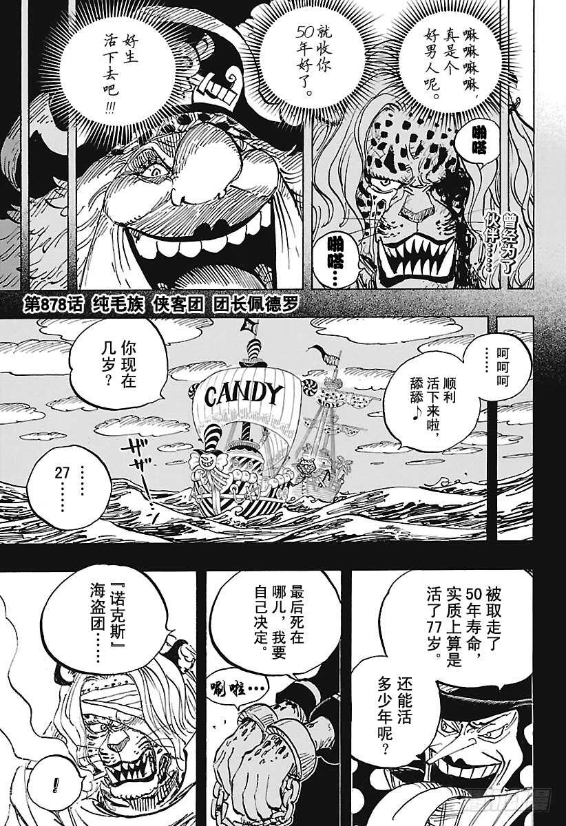 《航海王》漫画最新章节第878话 纯毛族 侠客团 团免费下拉式在线观看章节第【4】张图片