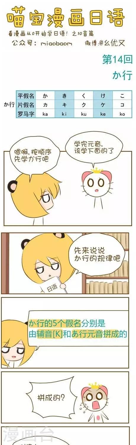 喵宝漫画从0学日语之50音篇-第14话1全彩韩漫标签