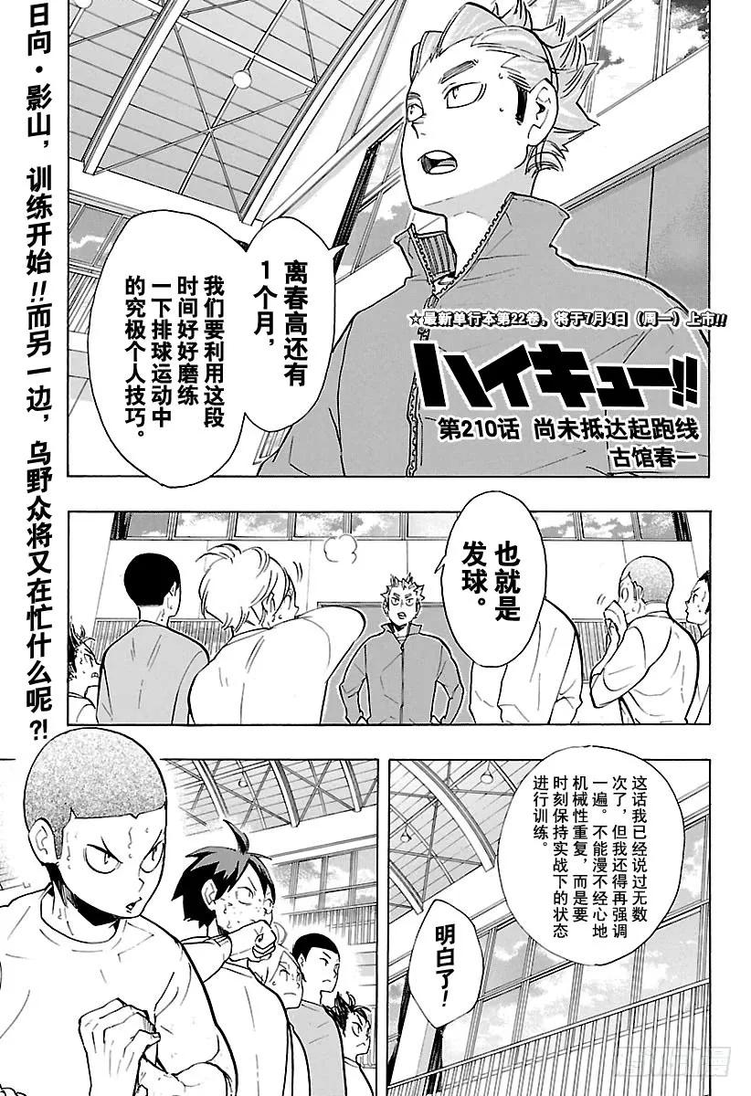 《排球少年！！》漫画最新章节第210话 尚未抵达起跑线免费下拉式在线观看章节第【2】张图片