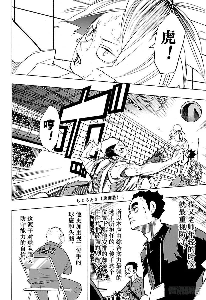 《排球少年！！》漫画最新章节第266话 野猫 VS 猴子免费下拉式在线观看章节第【15】张图片