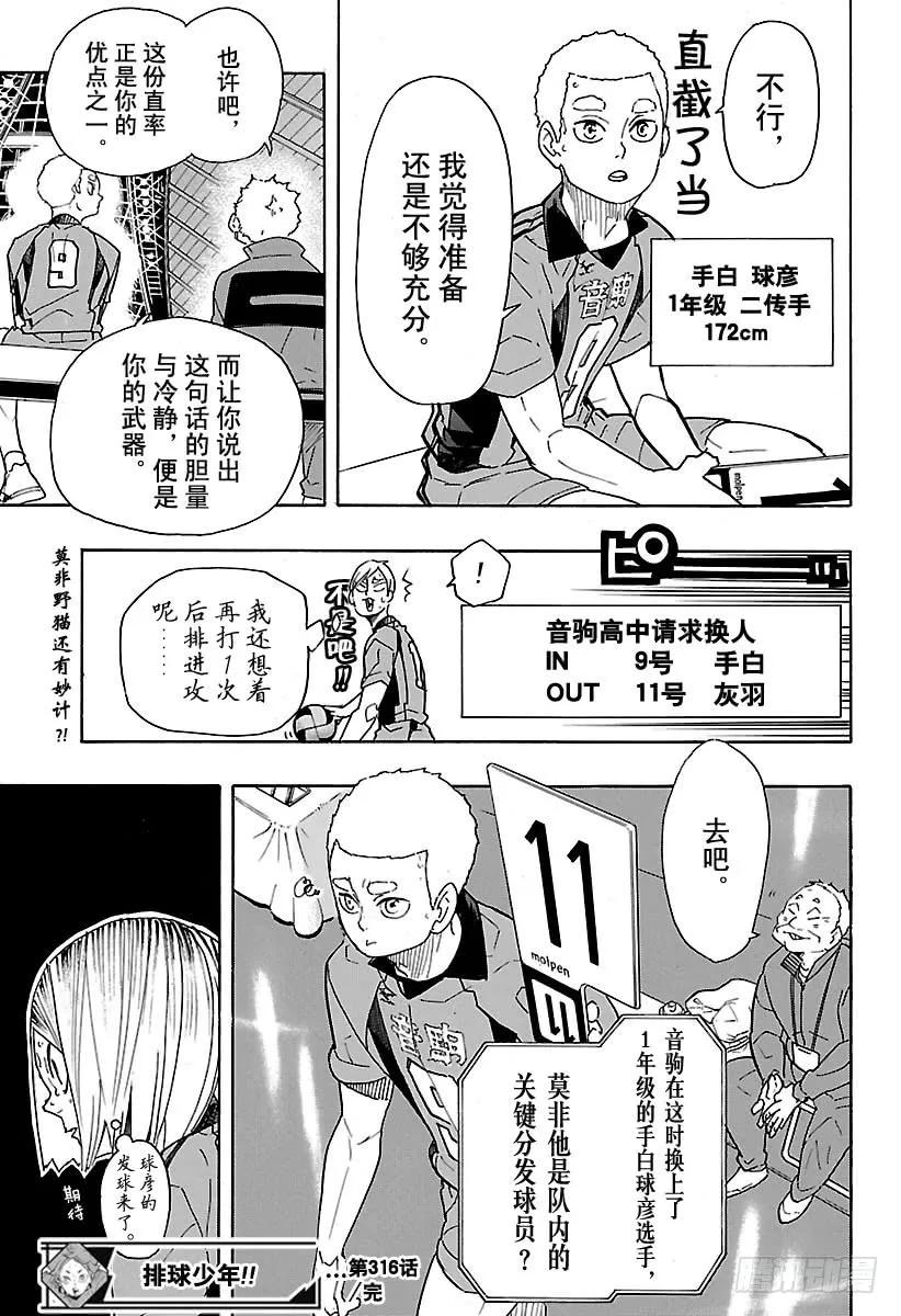 《排球少年！！》漫画最新章节第316话 劲敌免费下拉式在线观看章节第【20】张图片