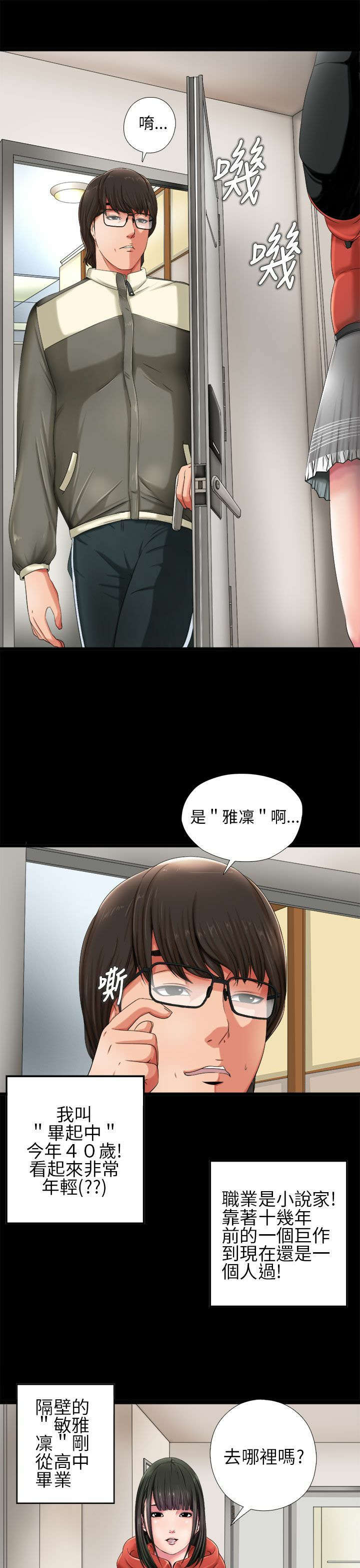 《隔壁练习生》漫画最新章节第1章：起中大叔免费下拉式在线观看章节第【14】张图片