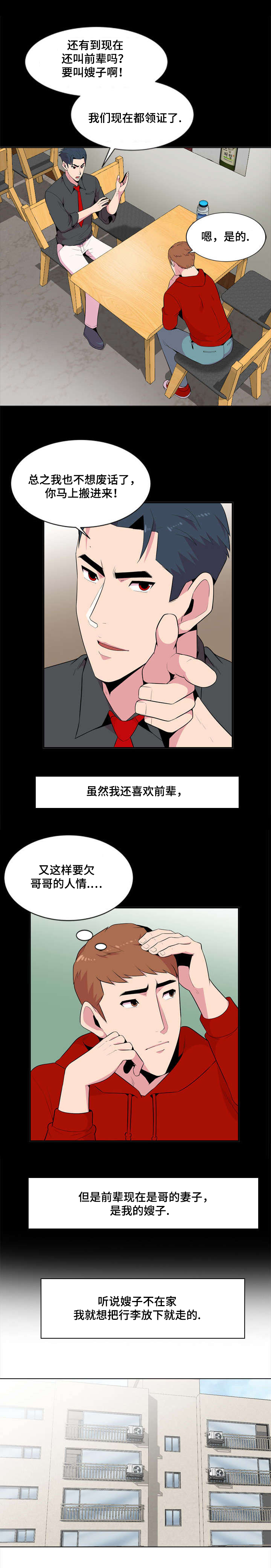 《对调》漫画最新章节第1章：住处免费下拉式在线观看章节第【2】张图片