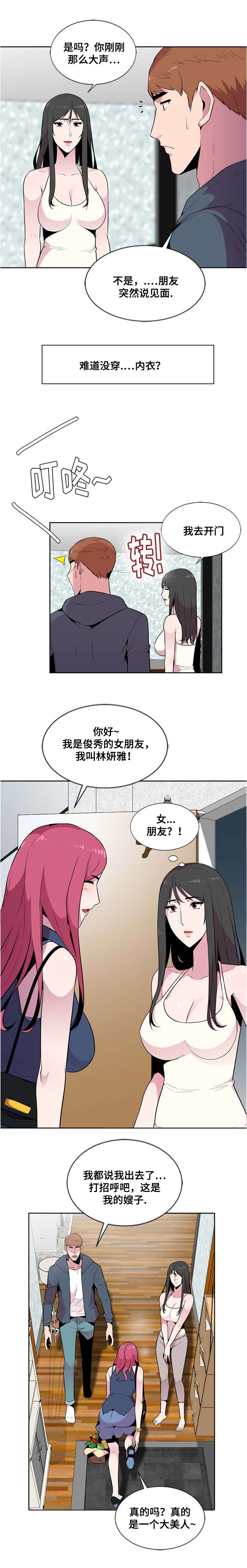 《对调》漫画最新章节第5章：初见免费下拉式在线观看章节第【4】张图片