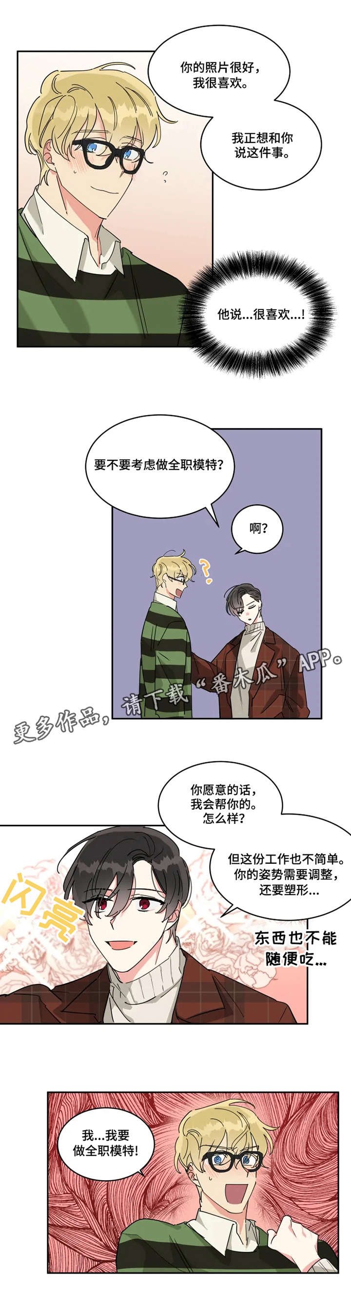 《热情工作室》漫画最新章节第15章：全职模特免费下拉式在线观看章节第【1】张图片