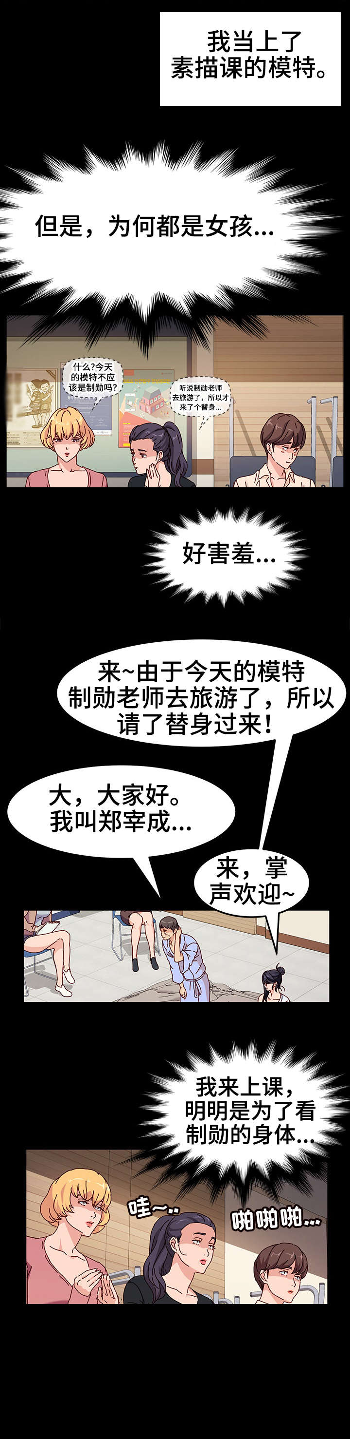 《画室模特》漫画最新章节第1章：傻子免费下拉式在线观看章节第【1】张图片