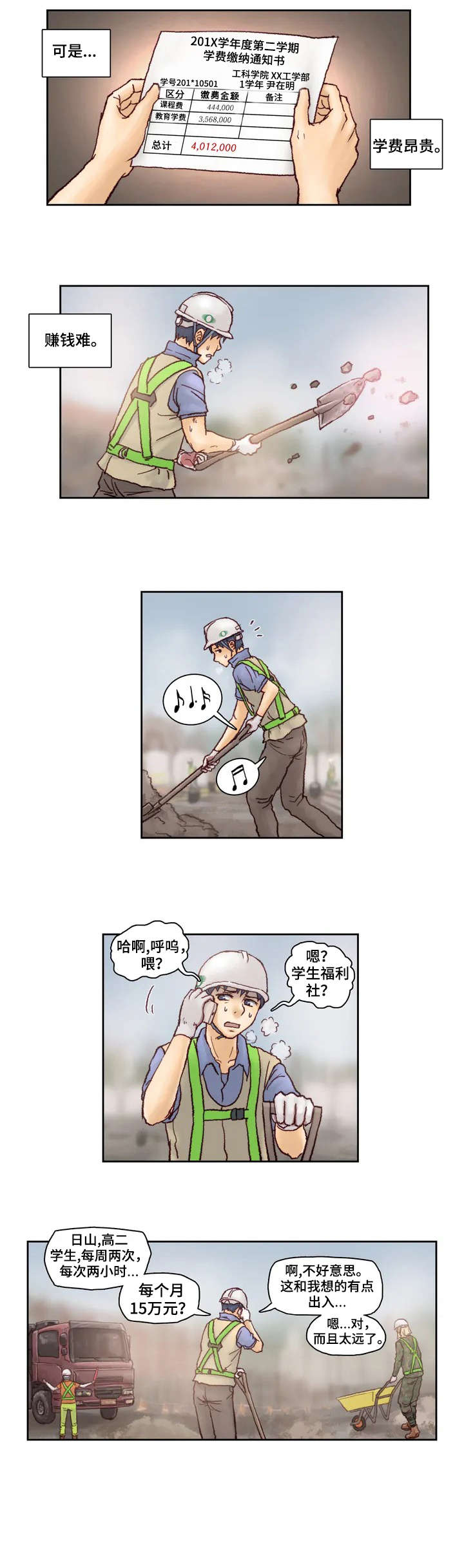 《天价补习》漫画最新章节第1章：打工免费下拉式在线观看章节第【2】张图片