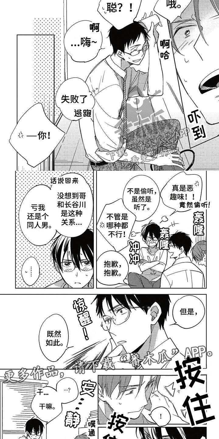 《呀这是漫画陷阱》漫画最新章节第27章：偷听免费下拉式在线观看章节第【2】张图片