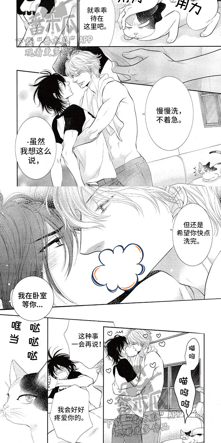 《猫系男友溢出》漫画最新章节第4章：不想走免费下拉式在线观看章节第【5】张图片