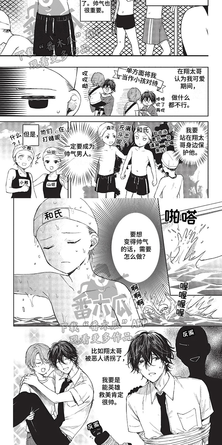 《温馨的兄弟俩》漫画最新章节第8章：帅气免费下拉式在线观看章节第【6】张图片