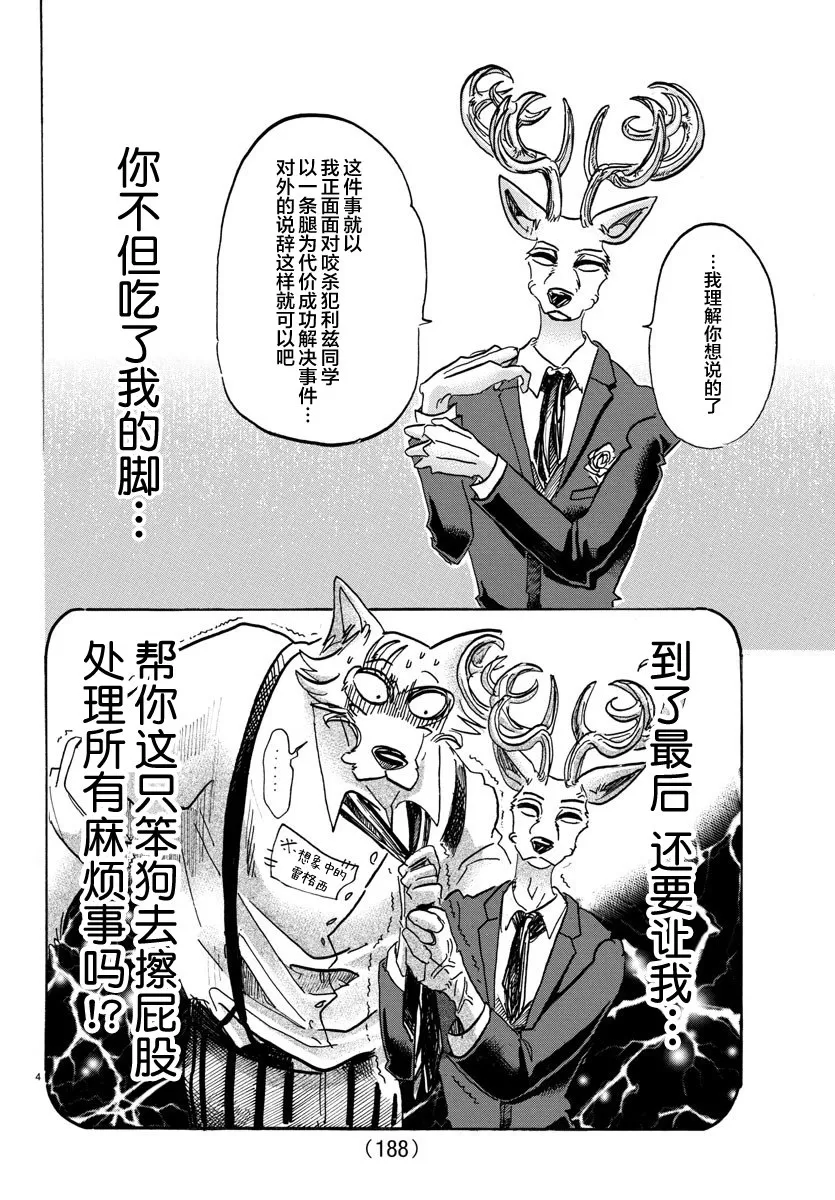 《BEASTARS》漫画最新章节 第105话 免费下拉式在线观看章节第【4】张图片