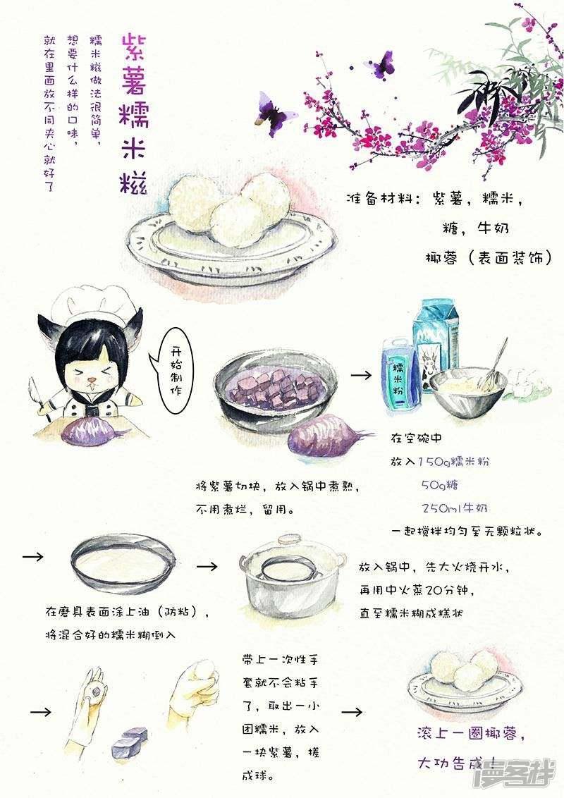 翎子的吃货部落-第117话 紫薯糯米糍全彩韩漫标签
