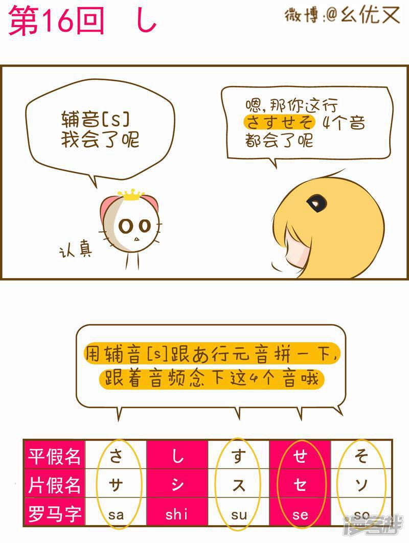 喵宝漫画从0学日语之50音篇-16：（上）し！全彩韩漫标签