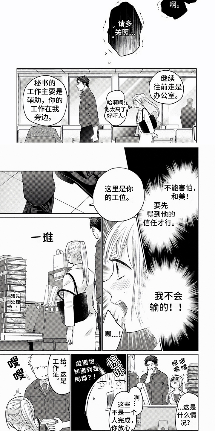 《老板好可爱》漫画最新章节第1章：间谍秘书免费下拉式在线观看章节第【2】张图片